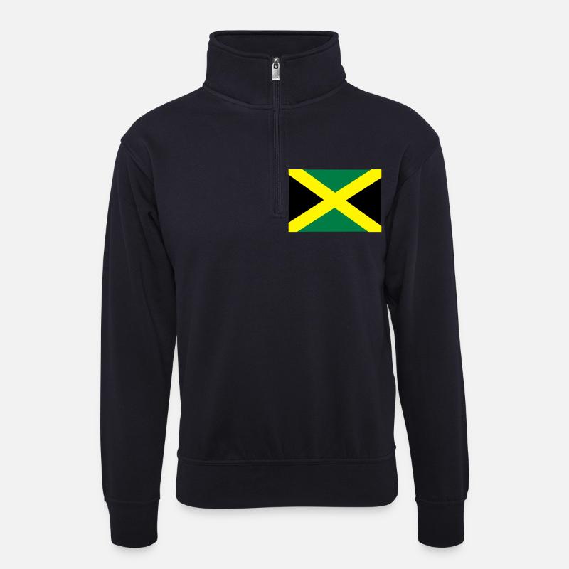 Jamaika - Unisex Pullover mit Zip-Kragen - Dunkelnavy
