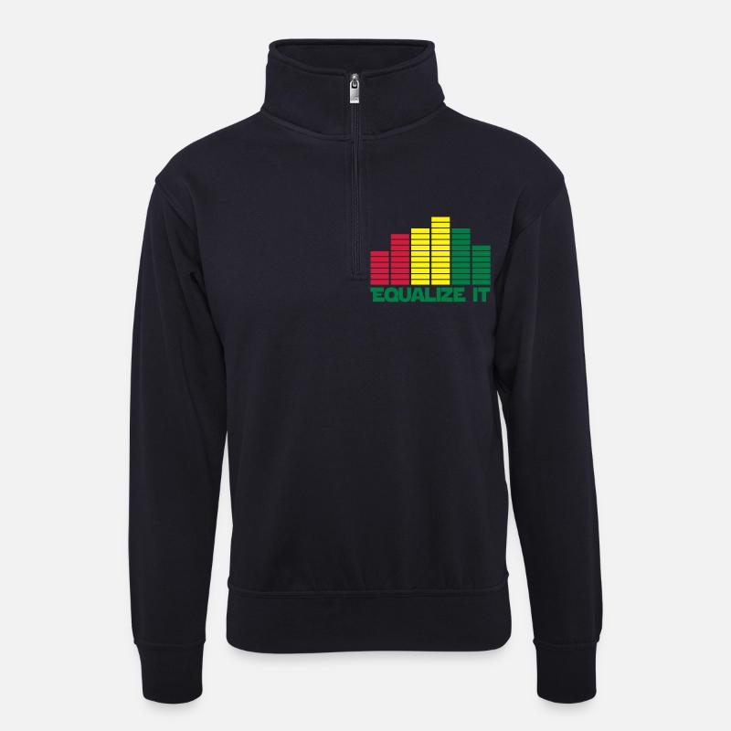 equalize it sound - Unisex Pullover mit Zip-Kragen - Dunkelnavy