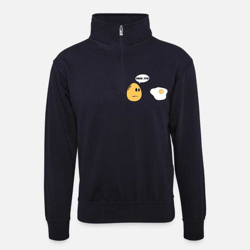 Eier-Papa - Unisex Pullover mit Zip-Kragen - Dunkelnavy
