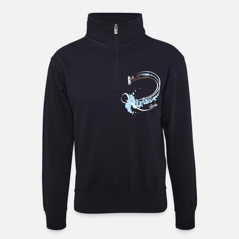 Kunstflug - Unisex Pullover mit Zip-Kragen - Dunkelnavy