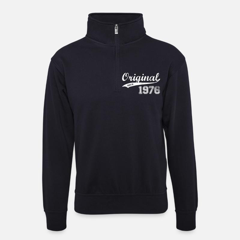 1976 - Unisex Pullover mit Zip-Kragen - Dunkelnavy