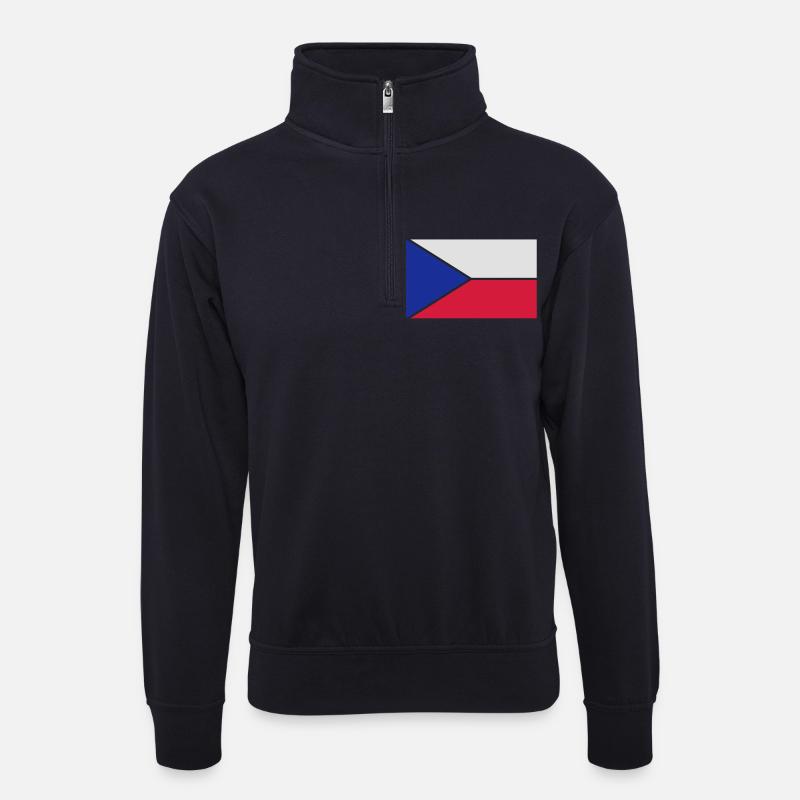 tschechien_50 - Unisex Pullover mit Zip-Kragen - Dunkelnavy