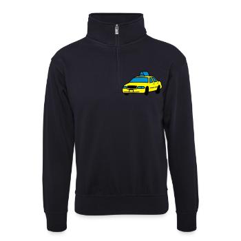 Taxi - Unisex Pullover mit Zip-Kragen - Dunkelnavy - Vorne