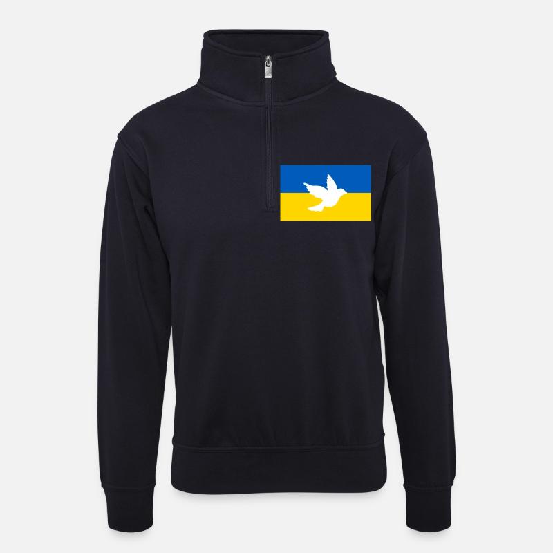 Ukraine - Unisex Pullover mit Zip-Kragen - Dunkelnavy