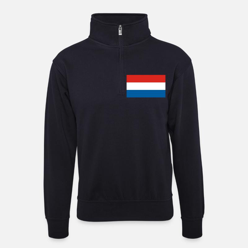 Baskenland - Unisex Pullover mit Zip-Kragen - Dunkelnavy