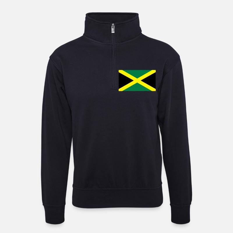 Jamaika - Unisex Pullover mit Zip-Kragen - Dunkelnavy