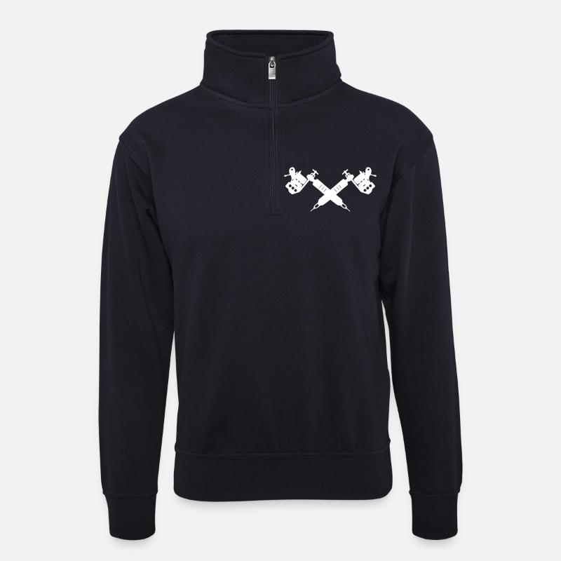 tattoo - Unisex Pullover mit Zip-Kragen - Dunkelnavy