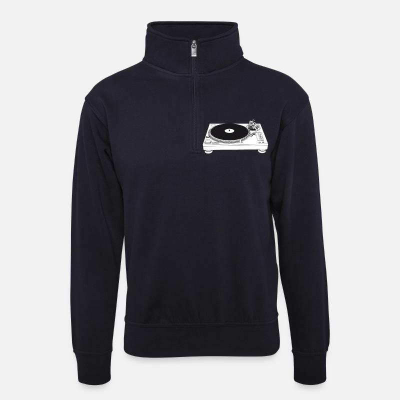 turntable - Unisex Pullover mit Zip-Kragen - Dunkelnavy