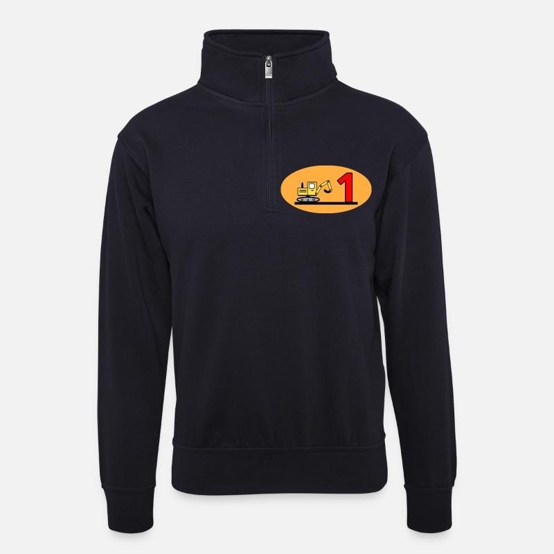 Bagger - Unisex Pullover mit Zip-Kragen - Dunkelnavy