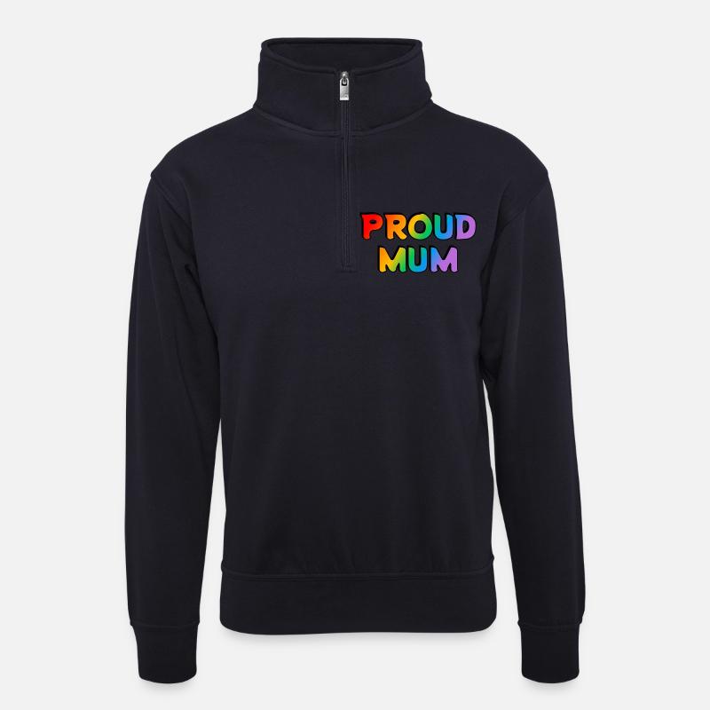 Stolze Mama - Unisex Pullover mit Zip-Kragen - Dunkelnavy