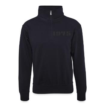 1975 - Unisex Pullover mit Zip-Kragen - Dunkelnavy - Vorne