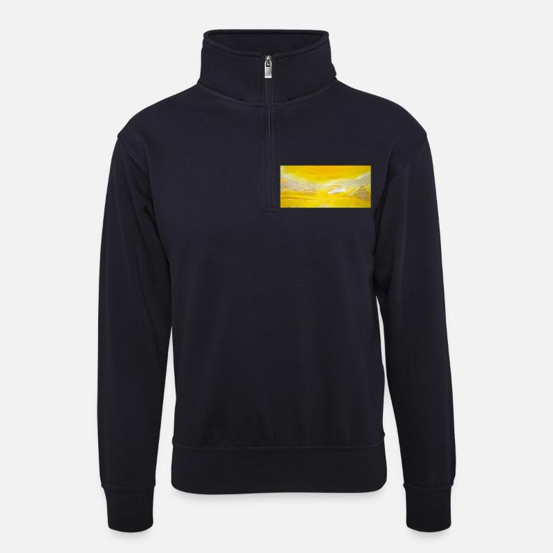 Tessiner Berge - Unisex Pullover mit Zip-Kragen - Dunkelnavy