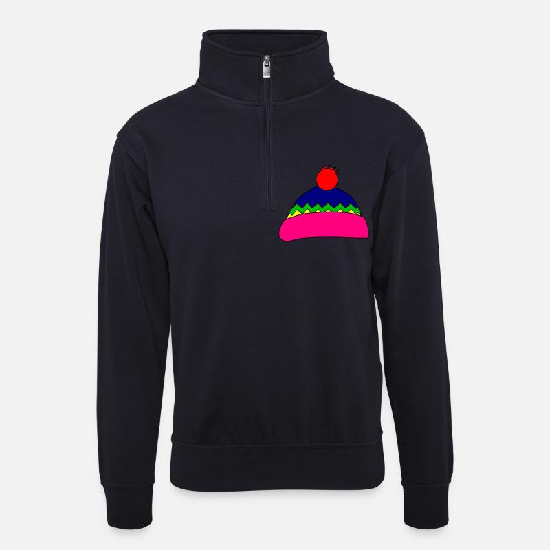 Mütze - Unisex Pullover mit Zip-Kragen - Dunkelnavy