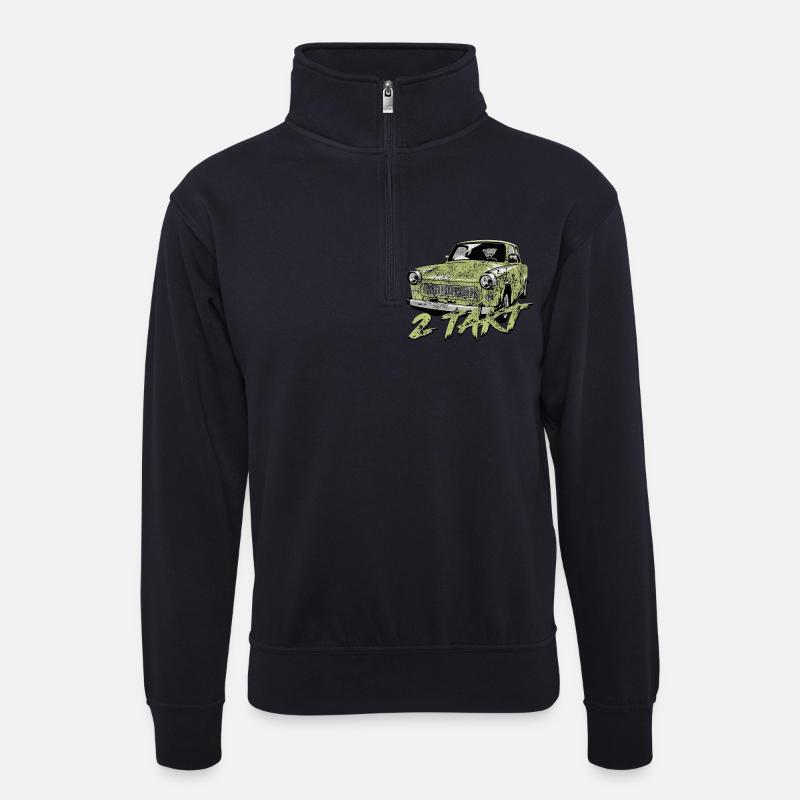  601 Panamagrün - Unisex Pullover mit Zip-Kragen - Dunkelnavy