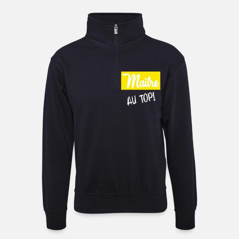 MASTER. MASTER. HUMOR - Unisex sweater with zip collar - dark navy