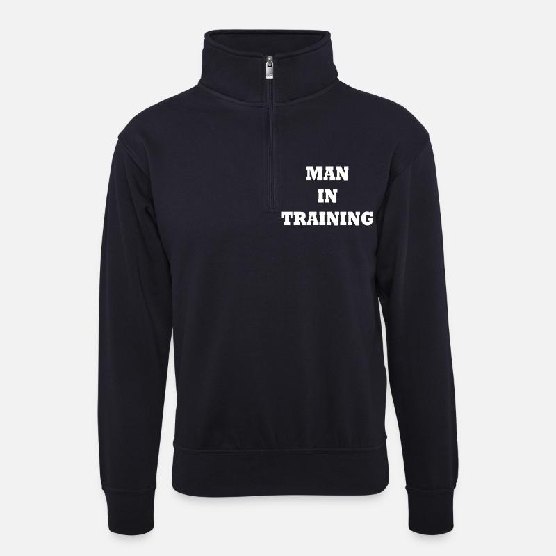 Man in Training - Unisex Pullover mit Zip-Kragen - Dunkelnavy