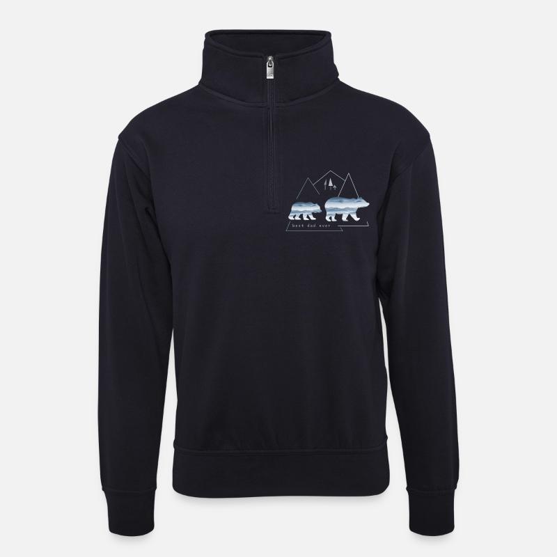 Best dad ever Bester Vater - Unisex Pullover mit Zip-Kragen - Dunkelnavy