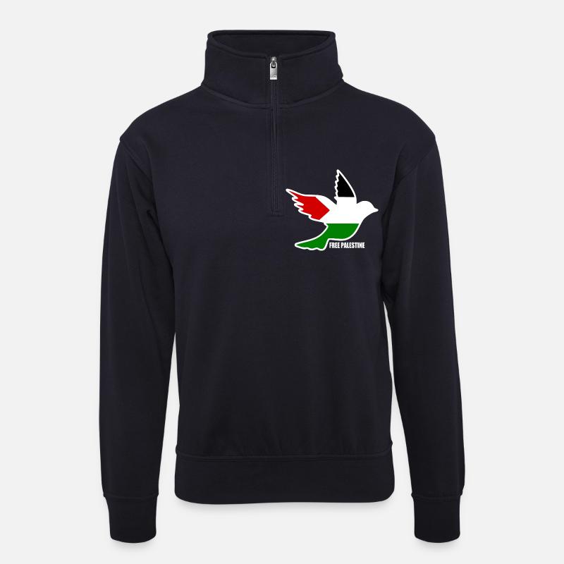 Free palestine - Unisex Pullover mit Zip-Kragen - Dunkelnavy