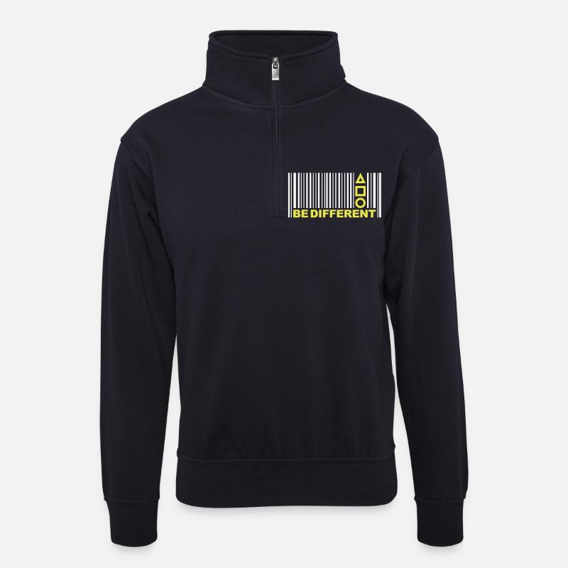 Barcode - Unisex Pullover mit Zip-Kragen - Dunkelnavy