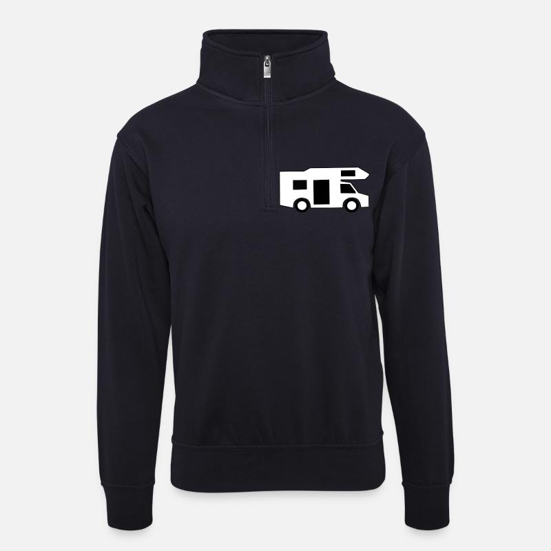 Wohnmobil / Geschenk - Unisex Pullover mit Zip-Kragen - Dunkelnavy