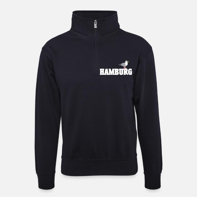 Hamburg Moewe - Unisex Pullover mit Zip-Kragen - Dunkelnavy