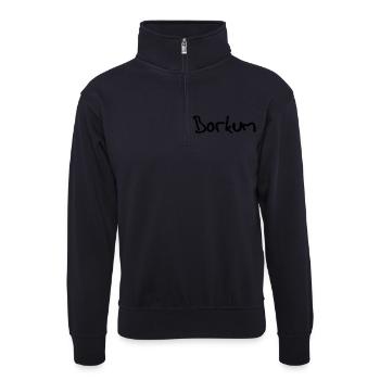 borkum - Unisex Pullover mit Zip-Kragen - Dunkelnavy - Vorne