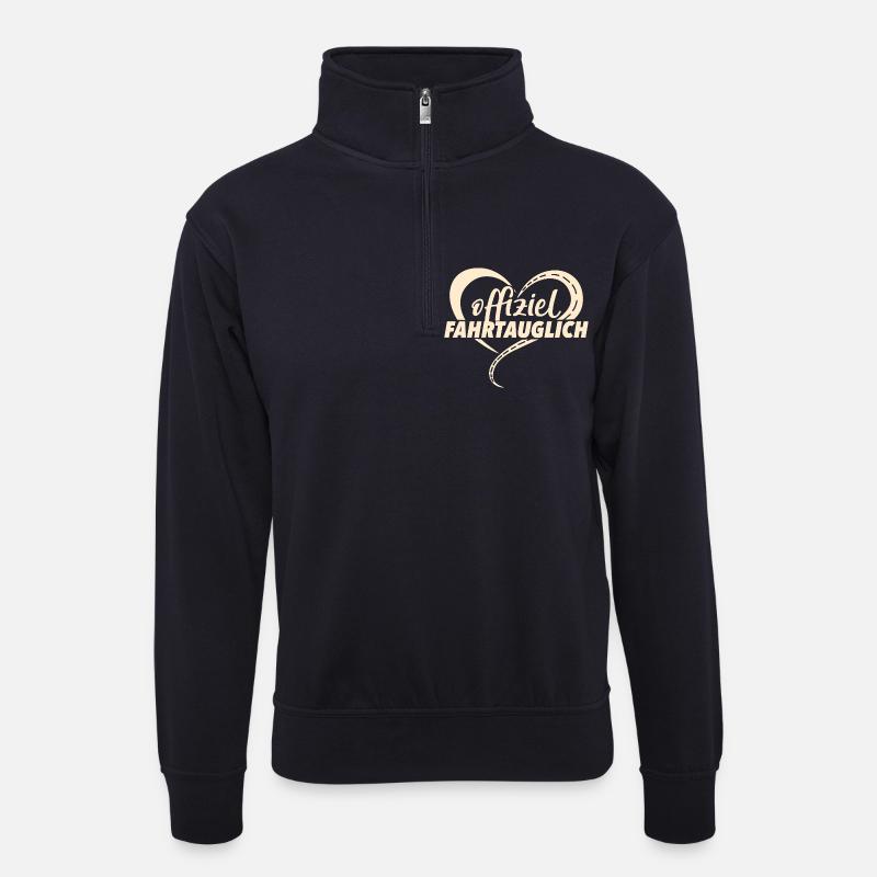 Führerschein Bestanden - Unisex Pullover mit Zip-Kragen - Dunkelnavy