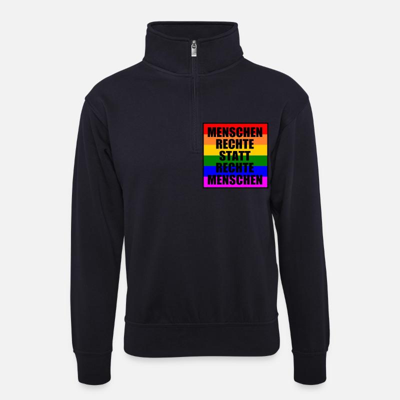 Gegen rechts - Unisex Pullover mit Zip-Kragen - Dunkelnavy