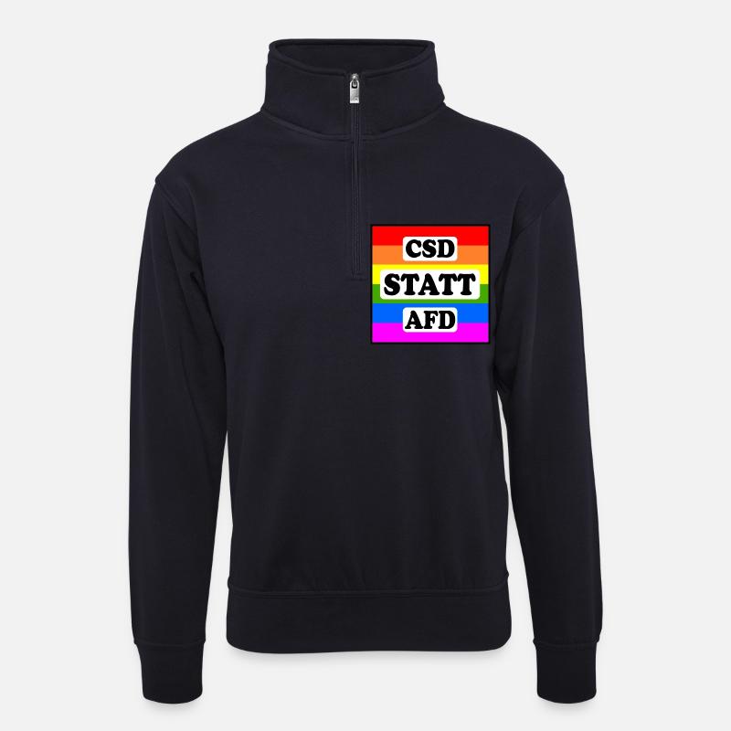 Csd statt afd - Unisex Pullover mit Zip-Kragen - Dunkelnavy