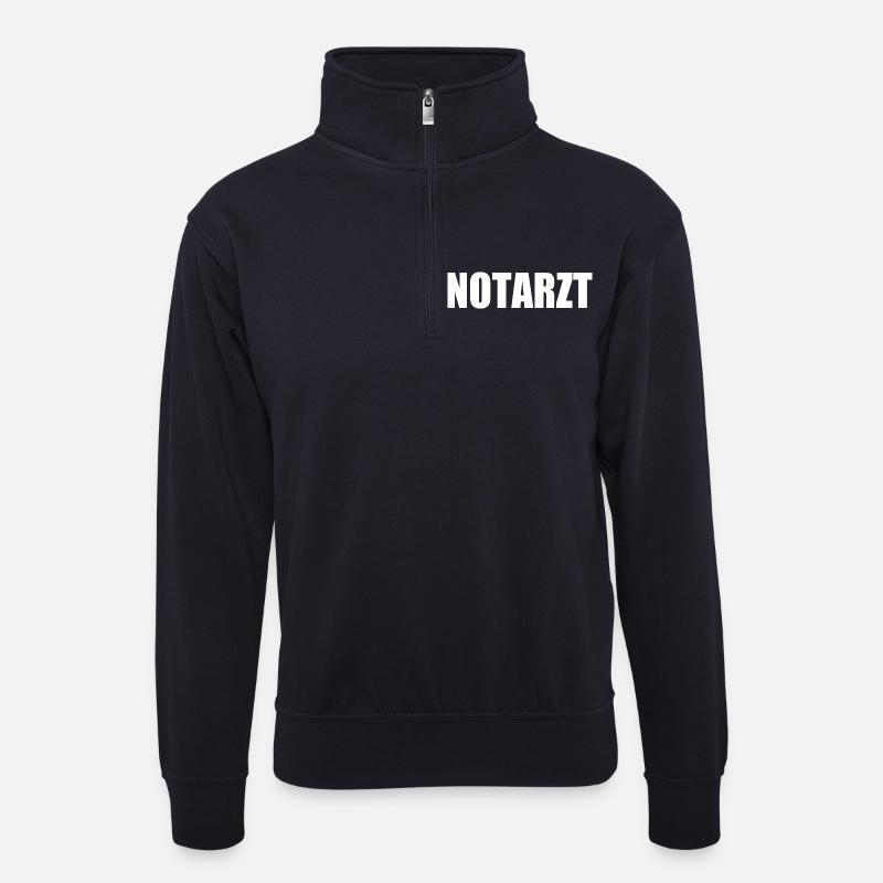 Notarzt - Unisex Pullover mit Zip-Kragen - Dunkelnavy