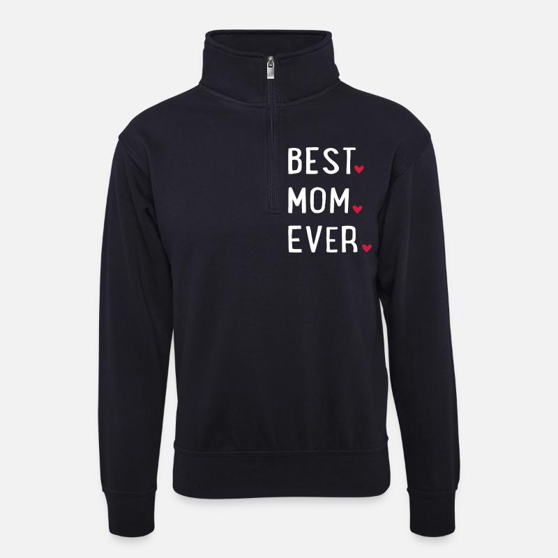 Beste Mama - Unisex Pullover mit Zip-Kragen - Dunkelnavy