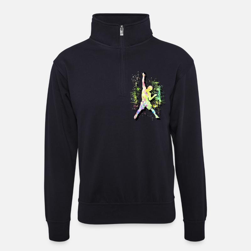 Klettern - Bouldern - Kletterer - Freeclimbing - Unisex Pullover mit Zip-Kragen - Dunkelnavy