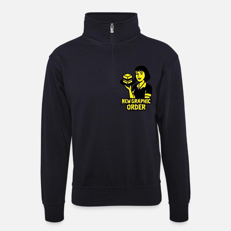 New Graphic Order #1 - Unisex Pullover mit Zip-Kragen - Dunkelnavy