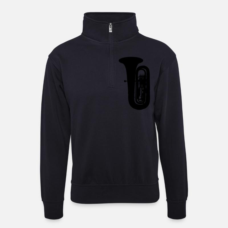 Tuba - Unisex Pullover mit Zip-Kragen - Dunkelnavy