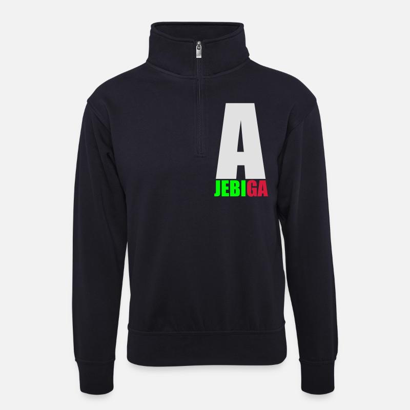 A JEBI GA - Unisex Pullover mit Zip-Kragen - Dunkelnavy