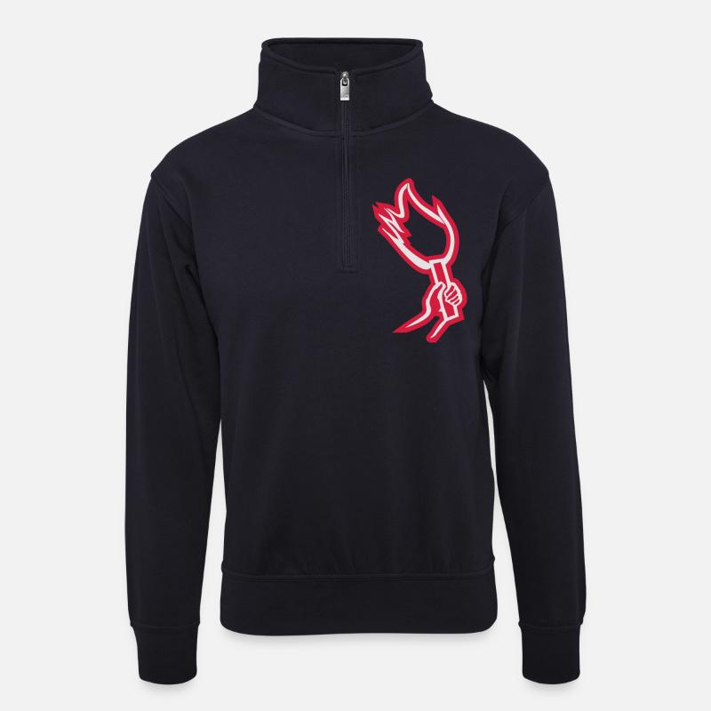 pyrotechnik - Unisex Pullover mit Zip-Kragen - Dunkelnavy
