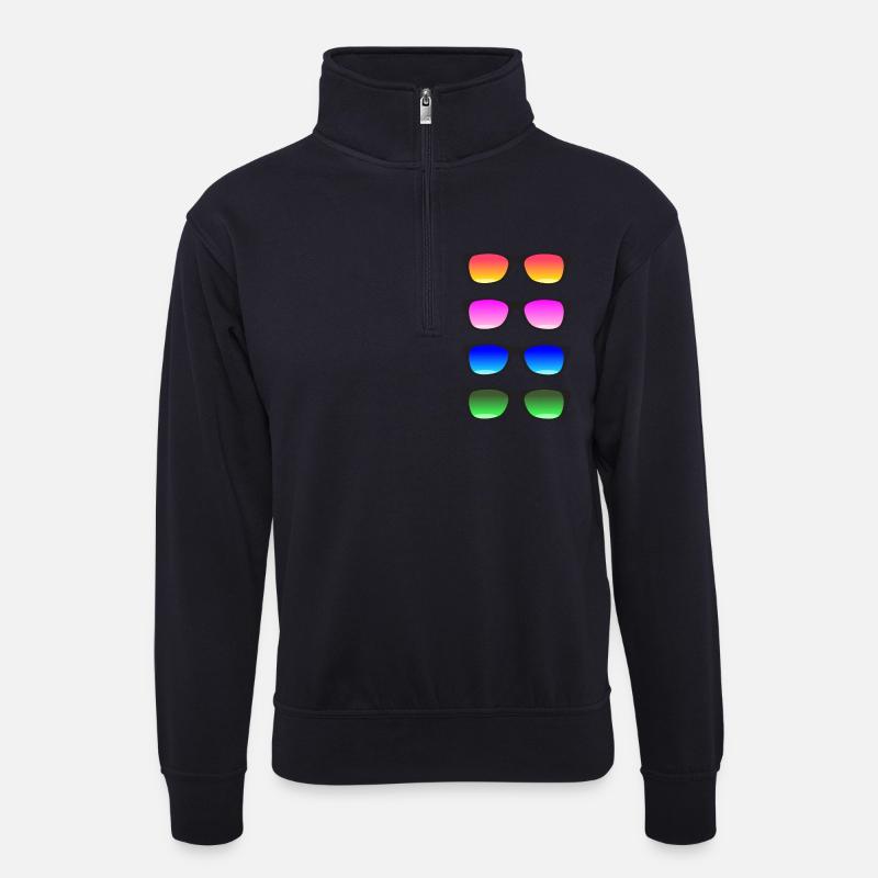 Sonnenbrille! - Unisex Pullover mit Zip-Kragen - Dunkelnavy