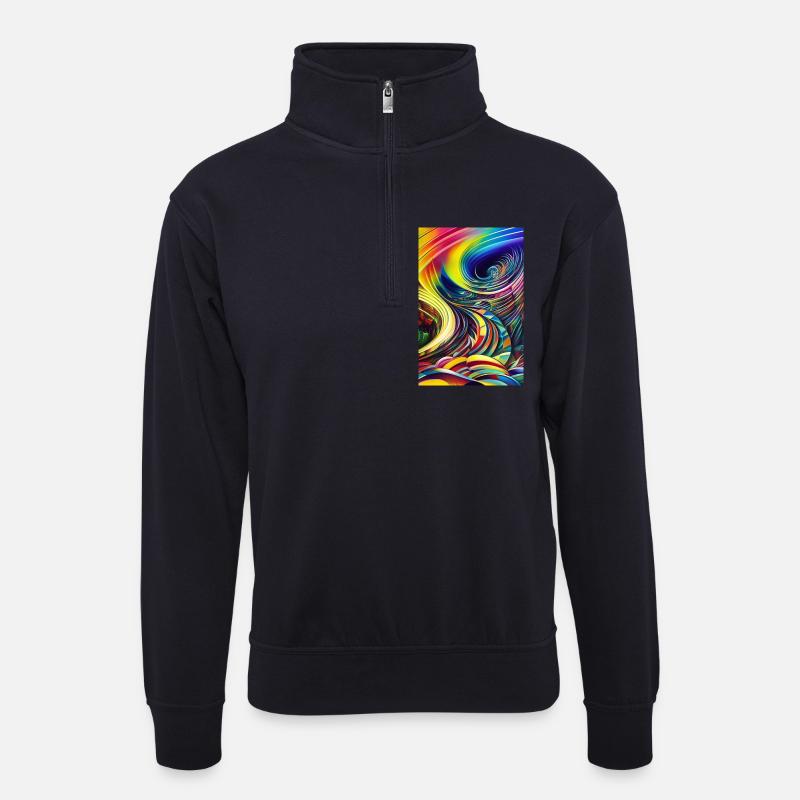 Abstrakte Kunst - Unisex Pullover mit Zip-Kragen - Dunkelnavy