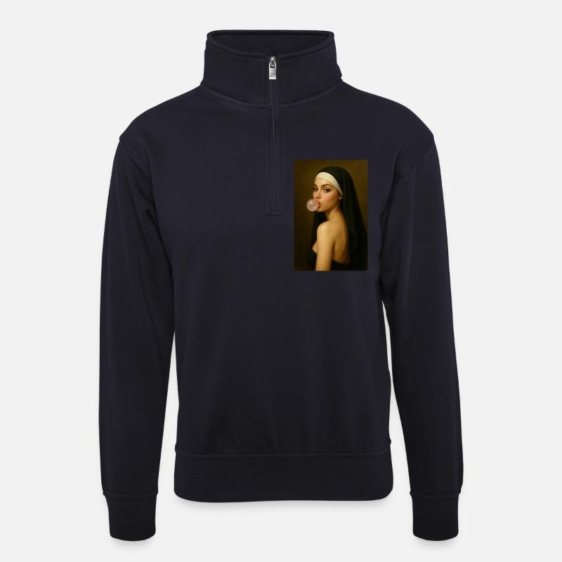 Sakraler Reiz  - Unisex Pullover mit Zip-Kragen - Dunkelnavy