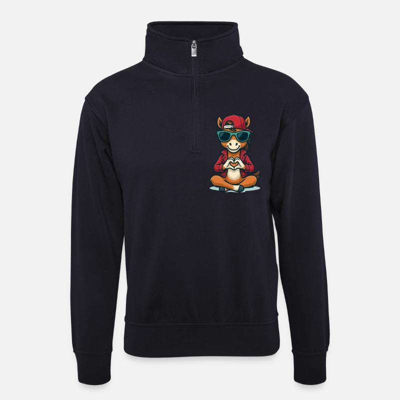 Love Colt Vibes - Unisex Pullover mit Zip-Kragen - Dunkelnavy