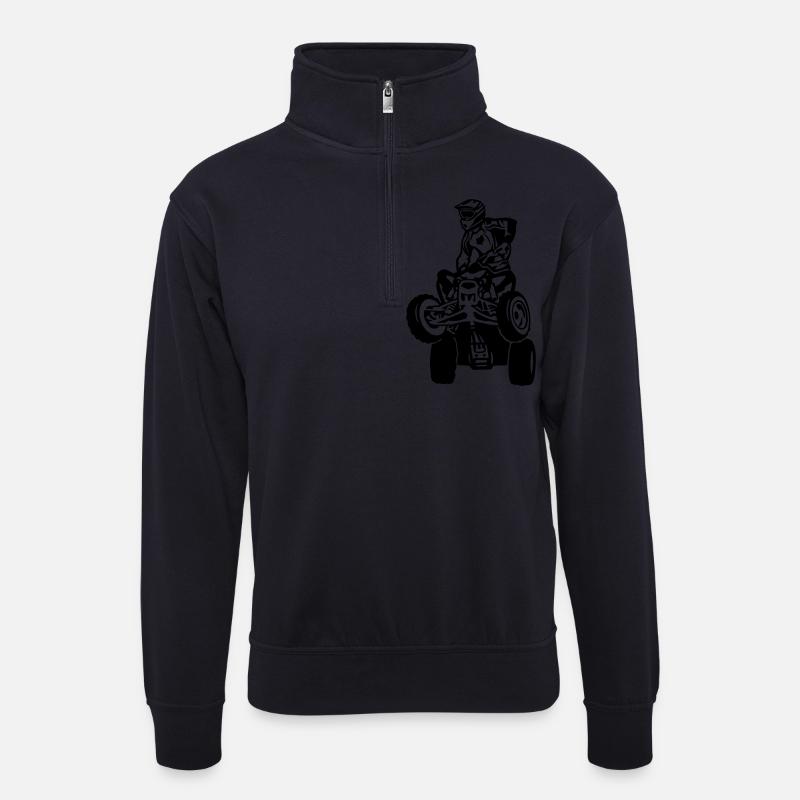 quad - Unisex Pullover mit Zip-Kragen - Dunkelnavy