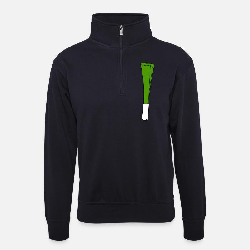 Der Lauch - Unisex Pullover mit Zip-Kragen - Dunkelnavy