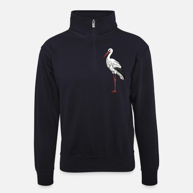 Storch - Unisex Pullover mit Zip-Kragen - Dunkelnavy