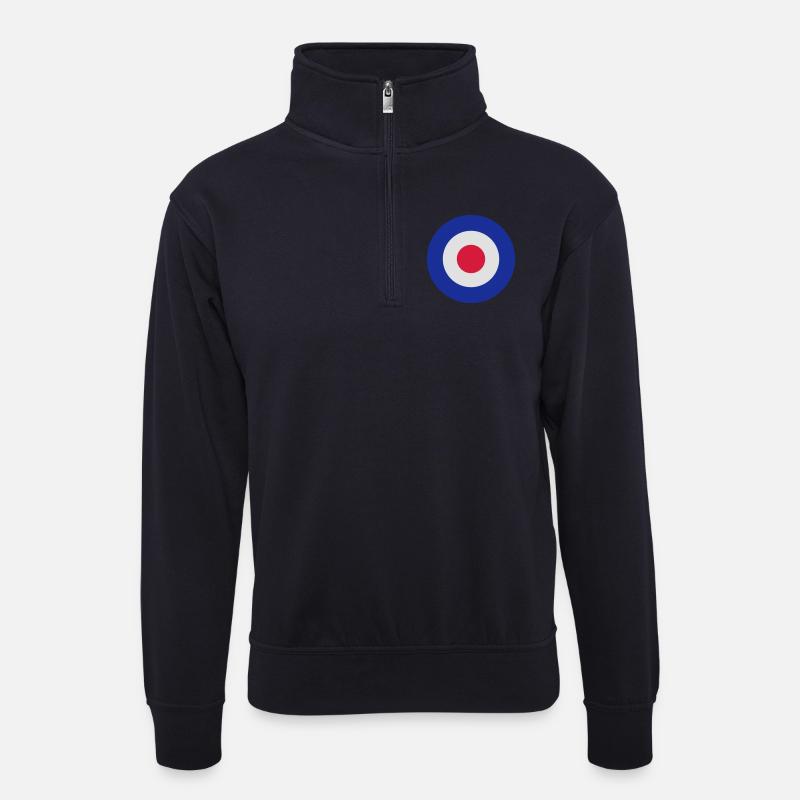mod-target-3 - Unisex Pullover mit Zip-Kragen - Dunkelnavy