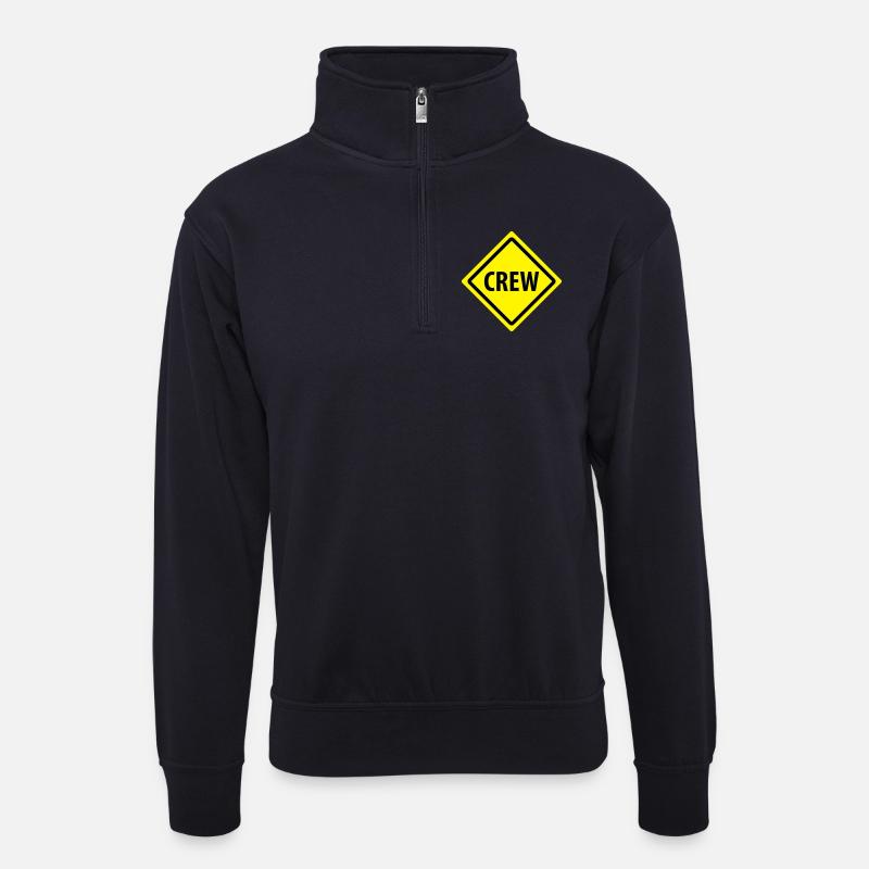 crew roadsign - Unisex Pullover mit Zip-Kragen - Dunkelnavy