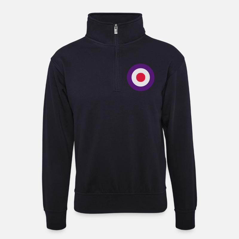 mod symbol - Unisex Pullover mit Zip-Kragen - Dunkelnavy