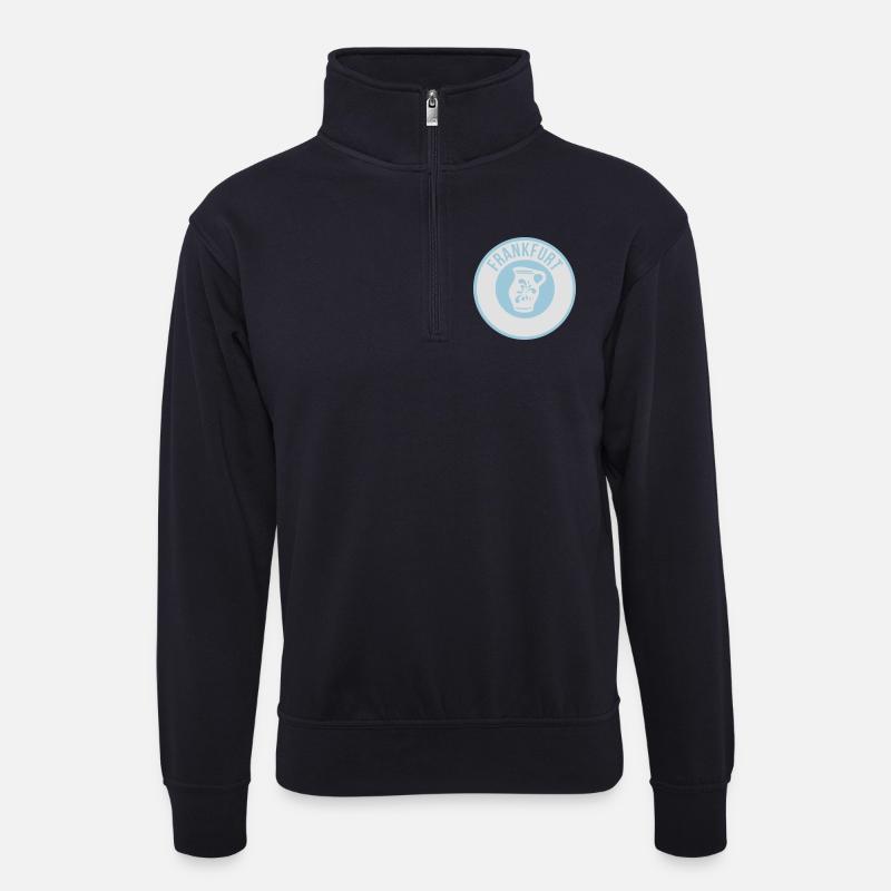 Frankfurt - Bembel - Unisex Pullover mit Zip-Kragen - Dunkelnavy