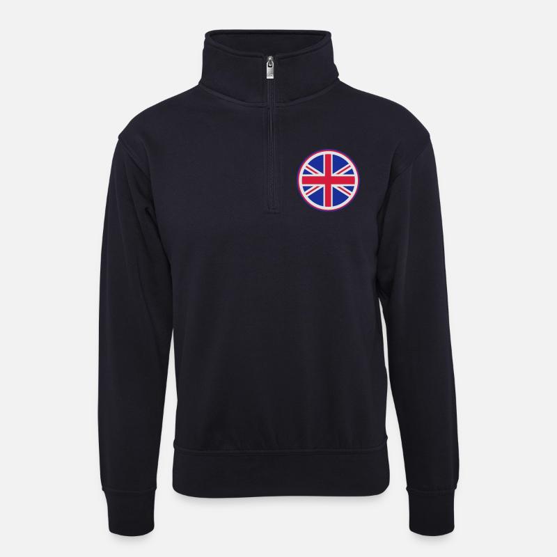 yourcolours3_vec_de - Unisex Pullover mit Zip-Kragen - Dunkelnavy