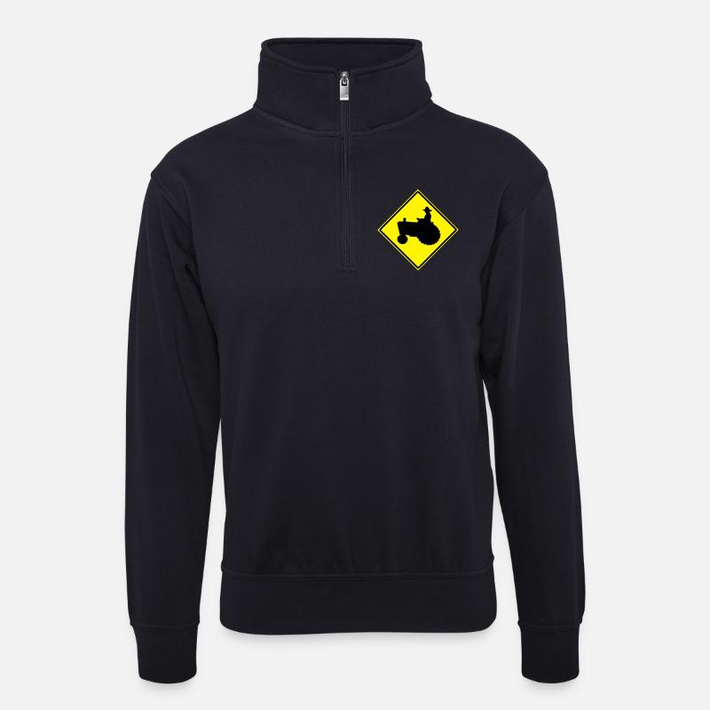 Schild TRAKTOR - Unisex Pullover mit Zip-Kragen - Dunkelnavy
