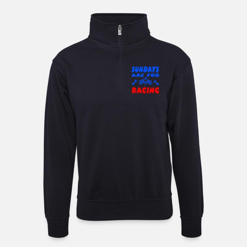 Auto - Unisex Pullover mit Zip-Kragen - Dunkelnavy